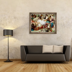 Tablou inramat - Thomas Couture - Romanii Decadentei, detaliu al grupului central, 60 x 80 cm - Img 2
