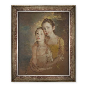 Tablou inramat - Thomas Gainsborough - Fiicele pictorului cu o pisica, 70 x 85 cm