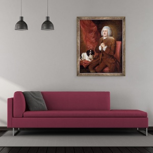 Tablou inramat - Thomas Gainsborough - William Lowndes 1652-1724, auditor al Curtii de Exchequer a Majestatii Sale, 50 x 60 cm - Img 2