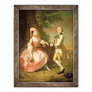 Tablou inramat - Thomas Hudson - Sir John Pole, al 5-lea baronet, si sotia sa, Elizabeth, 70 x 90 cm