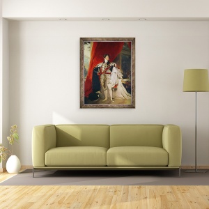Tablou inramat - Thomas Lawrence - Printul Regent, mai tarziu George al IV-lea 1762-1830 in halate de jartiera, 60 x 80 cm - Img 2
