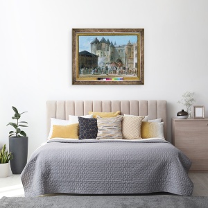 Tablou inramat - Thomas Naudet - Place de lApport-Paris in fata Grand Chatelet, 70 x 90 cm - Img 3