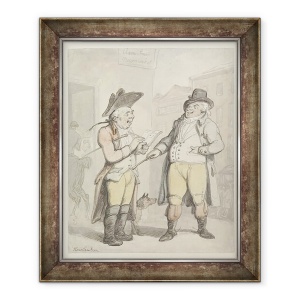 Tablou inramat - Thomas Rowlandson - O casa de pariuri si clientul sau in afara Ram Inn, 50 x 60 cm