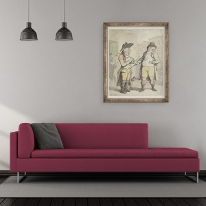 Tablou inramat - Thomas Rowlandson - O casa de pariuri si clientul sau in afara Ram Inn, 50 x 60 cm - Img 2