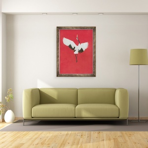 Tablou inramat - Tim Hayward - Dans-Rosu, Acuarela si guache pe Arches 640 g/mp hartie, 70 x 90 cm - Img 2