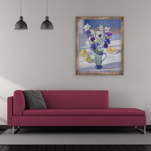 Tablou inramat - Timothy Easton - Flori de primavara si lamai, 50 x 60 cm - Img 2