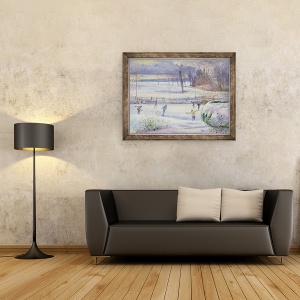 Tablou inramat - Timothy Easton - Ziua patinajului, 60 x 80 cm - Img 2