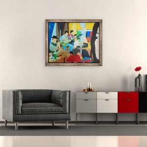 Tablou inramat - Timothy Nathan Joel - Absint si Jazz, Ciocolata si Dragoste, 2004, 70 x 85 cm - Img 2