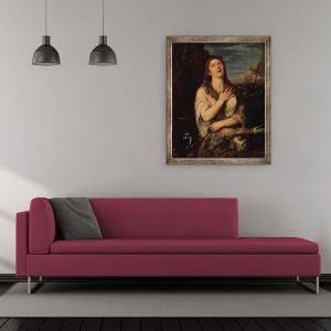 Tablou inramat - Titian - Cacainta Maria Magdalena, 50 x 60 cm - Img 2