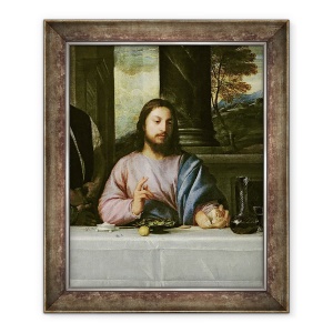 Tablou inramat - Titian - Cina de la Emmaus, 70 x 85 cm