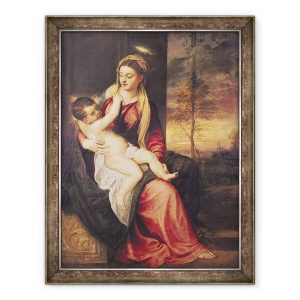 Tablou inramat - Titian - Fecioara cu Copil la apus, 60 x 80 cm