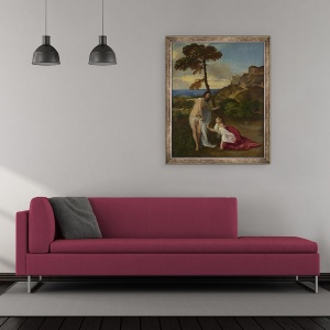 Tablou inramat - Titian - Noli ma Tangere, 70 x 85 cm - Img 2