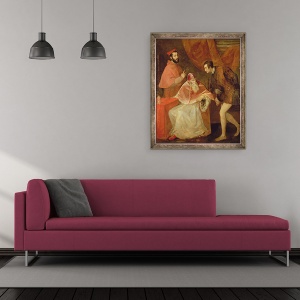 Tablou inramat - Titian - Papa Paul al III-lea 1468-1549 si nepotii sai, 50 x 60 cm - Img 2