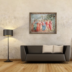 Tablou inramat - Tommaso Masaccio - Detaliu al lui Hristos si al discipolilor sai, de la Tribut Money, 70 x 90 cm - Img 2
