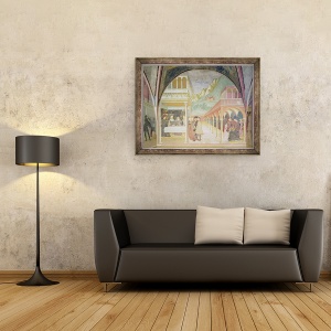 Tablou inramat - Tommaso Masolino da Panicale - Banchetul lui Irod I, 70 x 90 cm - Img 2