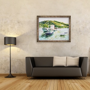 Tablou inramat - Tony Fandino - Barca de pescuit la Skiathos, 70 x 90 cm - Img 2
