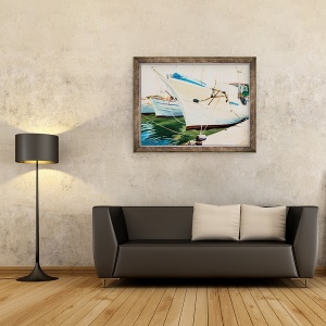 Tablou inramat - Tony Fandino - Barci la Skopelos IX, 70 x 90 cm - Img 2