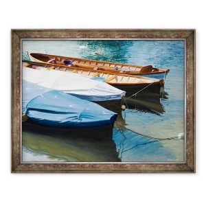 Tablou inramat - Tony Fandino - Barci pe Tamisa IV, 60 x 80 cm