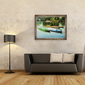 Tablou inramat - Tony Fandino - Barci pe Tamisa XI, 70 x 90 cm - Img 2