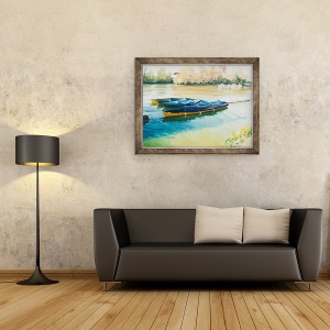 Tablou inramat - Tony Fandino - Barci pe Tamisa XV, 70 x 90 cm - Img 2