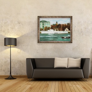 Tablou inramat - Tony Fandino - HQS Wellington, ancorat in raul Tamisa, 70 x 90 cm - Img 2