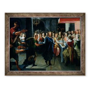 Tablou inramat - Toussaint Dubreuil - Dice Oferind un banchet lui Francus, in prezenta Hyante si Climene, 60 x 80 cm