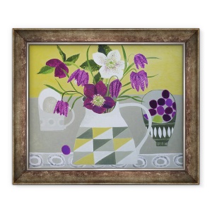 Tablou inramat - Vanessa Bowman - Hellebores si Fritilliaries, 70 x 85 cm
