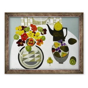 Tablou inramat - Vanessa Bowman - Nasturtiums in Ulcior Geometric, 70 x 90 cm