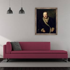 Tablou inramat - Vasili Grigorevich Perov - Portretul lui Aleksandr Ostrovsky 1823-86 1871, 50 x 60 cm - Img 2