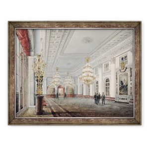 Tablou inramat - Vasili Semenovich Sadovnikov - Sala Mare, Palatul de Iarna, Sankt Petersburg, 70 x 90 cm