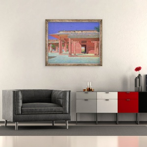 Tablou inramat - Vasili Vasilievich Vereshchagin - Curte in Harem Palatului, 50 x 60 cm - Img 2