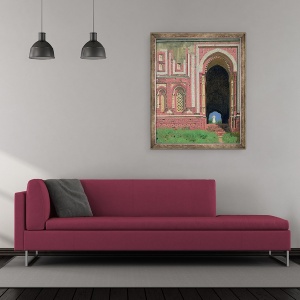 Tablou inramat - Vasili Vasilievich Vereshchagin - Poarta langa Kutub-Minar, Old Delhi, 50 x 60 cm - Img 2