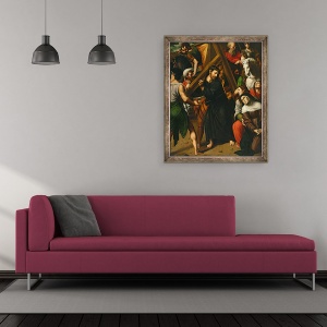 Tablou inramat - Vicente Masip - Hristos Purtand Crucea, 50 x 60 cm - Img 2