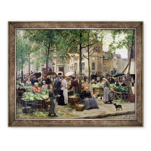 Tablou inramat - Victor Gabriel Gilbert - Piata din fata lui Les Halles, 70 x 90 cm