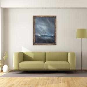 Tablou inramat - Vincent Alexander Booth - HMS Beagle in Storm de pe Cape Horn 24 December1832. 2012, 60 x 80 cm - Img 2