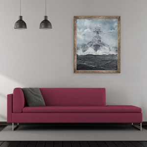 Tablou inramat - Vincent Alexander Booth - HMS Hood conduce pentru Bismarck 23 mai 1941, 2014, 50 x 60 cm - Img 2