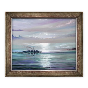 Tablou inramat - Vincent Alexander Booth - HMS Neptun, Marea Mediterana decembrie 1941, 50 x 60 cm
