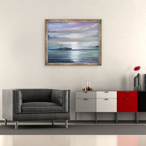 Tablou inramat - Vincent Alexander Booth - HMS Neptun, Marea Mediterana decembrie 1941, 50 x 60 cm - Img 2