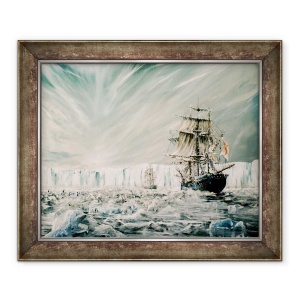 Tablou inramat - Vincent Alexander Booth - James Clark Ross descopera platoul de gheata din Antarctica ianuarie 1841 1, 2006, 50 x 60 cm