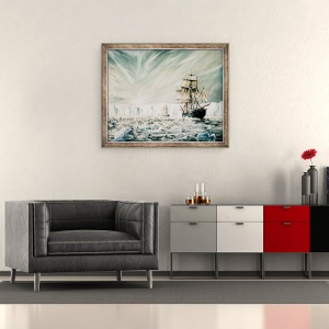 Tablou inramat - Vincent Alexander Booth - James Clark Ross descopera platoul de gheata din Antarctica ianuarie 1841 1, 2006, 50 x 60 cm - Img 2
