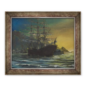 Tablou inramat - Vincent Alexander Booth - Nava Clipper in portul 1860, 1991, 50 x 60 cm