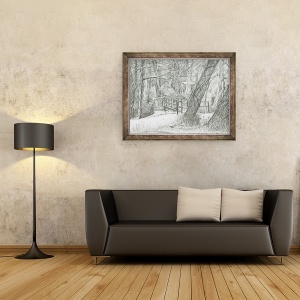 Tablou inramat - Vincent Alexander Booth - Podul vechi de metal, Parcul Bramhall, 2004, 60 x 80 cm - Img 2