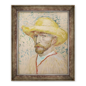 Tablou inramat - Vincent van Gogh - Autoportret cu palarie de paie, 50 x 60 cm