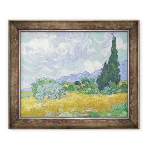 Tablou inramat - Vincent van Gogh - Campul de grau cu chiparos, 70 x 85 cm
