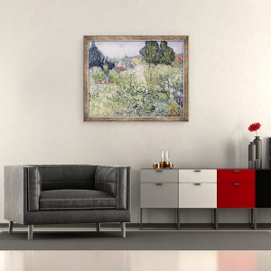 Tablou inramat - Vincent van Gogh - Domnisoara Gachet in gradina ei de la Auvers-sur-Oise, 50 x 60 cm - Img 2