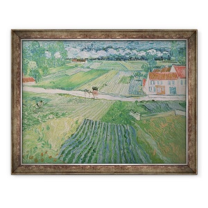 Tablou inramat - Vincent van Gogh - Peisaj la Auvers dupa ploaie Peisaj cu trasura si tren, 70 x 90 cm