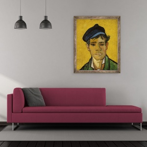 Tablou inramat - Vincent van Gogh - Tanar cu o palarie, 50 x 60 cm - Img 2