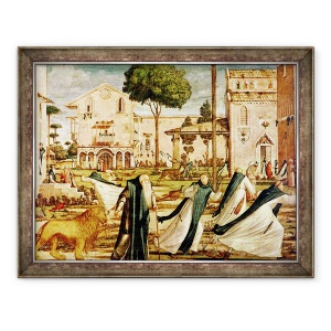 Tablou inramat - Vittore Carpaccio - Sfantul Ierome si Leul in Manastire, 70 x 90 cm
