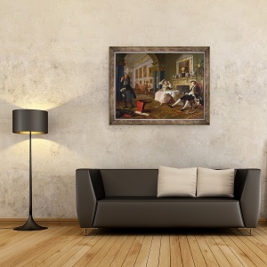 Tablou inramat - William Hogarth - Casatoria a la Mod, II - Tete a Tete, 60 x 80 cm - Img 2