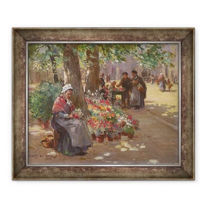 Tablou inramat - William Kay Blacklock - Vanzatorul de flori, 50 x 60 cm
